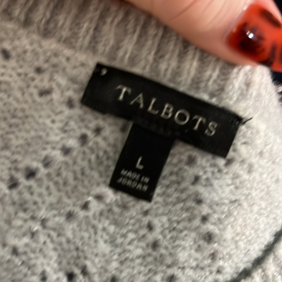 Talbots Pointelle Knit Sweater Light Blue Size Large - Picture 7 of 9